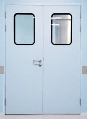 comprar Puerta giratoria de la sala limpia de acero galvanizado pintado, puerta de la sala de aislamiento de atención médica. online manufacture