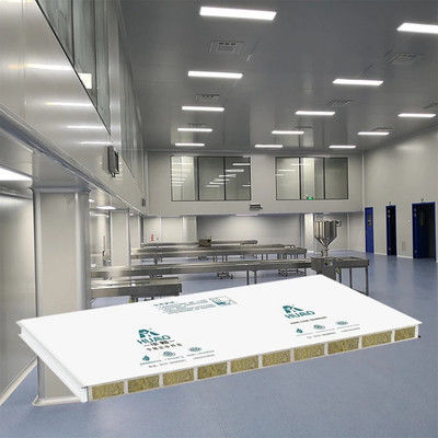 comprar Panel de pared de sala limpia modular para paneles de pared para alimentos y farmacéuticos Taller Sala limpia 50mm Rockwool online manufacture