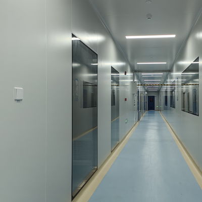 GMP superficie lisa sala limpia ventana de vidrio templado con marco de aluminio
