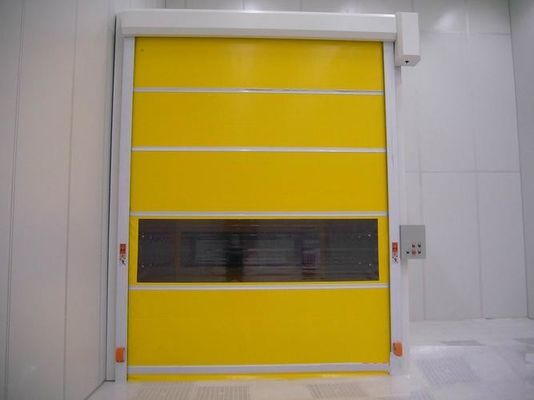 Puerta de rodadura rápida de PVC de almacén, protección contra el polvo Puertas de persianas industriales de rodillo
