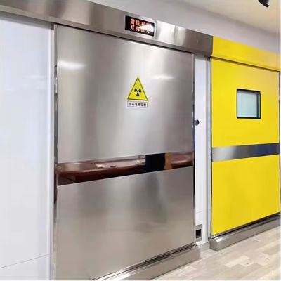 Salón de CT de hospital de rayos X Puerta con revestimiento de plomo Puerta blindada de plomo Puerta corredera automática
